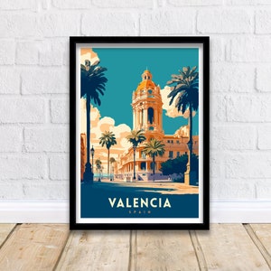 Valencia Spain Travel Print Valencia Wall Decor Valencia Home Living Decor Valencia Spain Illustration Travel Poster Gift For Valencia Spain
