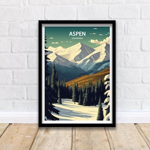 Aspen Art Print | Aspen | Aspen Art | Aspen Print | Aspen Poster | Aspen Wall Art | Aspen Colorado | Travel Poster | Aspen Painting