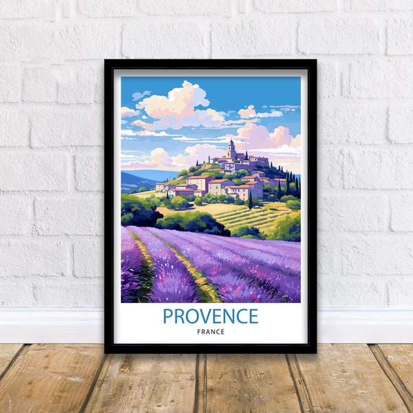 Provence France Travel Print  Provence Wall Decor Provence Home Living Decor Provence France Illustration Travel Poster Gift for Provence