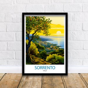 Sorrento Italy Travel Print  Sorrento Wall Decor - Sorrento Poster  Italy Travel Prints Sorrento Art Print Sorrento Italy Illustration