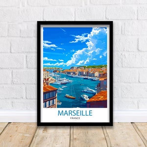 Marseille France Travel Print  Marseille Wall Decor Marseille Poster France Travel Prints Marseille Art Print Marseille Illustration