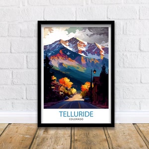 Telluride Colorado Travel Poster Telluride Wall Art Telluride Print| Colorado Travel Prints Telluride Art Print Telluride Illustration