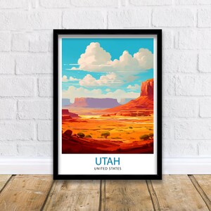 Utah National Park Travel Print| Utah Wall Art USA Home Living Decor Utah Illustration Travel Poster Gift For Utah Nature Lover