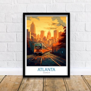 Atlanta Travel Print| Atlanta Wall Art Atlanta Home Atlanta Illustration Travel Poster Georgia Gift Atlanta Skyline Atlanta Georgia