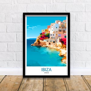 Ibiza Travel Print  Ibiza Wall Art Ibiza Home Decor Ibiza Illustration Travel Poster Gift For Ibiza Lovers Spain Travel Print