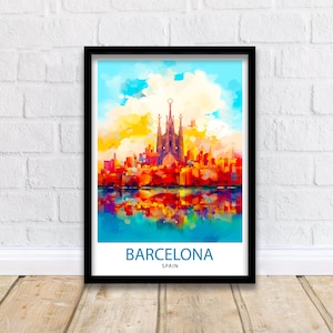 Barcelona Spain Travel Print  Barcelona Wall Decor Barcelona Poster Spain Travel Prints Barcelona Art Print Barcelona