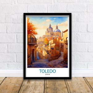 Toledo Spain Travel Print  Toledo Wall Decor Toledo Poster Spain Travel Prints Toledo Art Print Toledo Illustration Toledo Wall Art