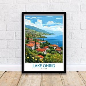 Lake Ohrid North Macedonia Travel Print Wall Decor Wall Art Lake Ohrid Wall Hanging Home Décor Lake Ohrid Gift Art Lovers North Macedonia