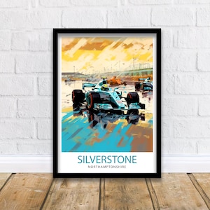 Silverstone Travel Print  Wall Decor Silverstone Circuit Poster Motorsport Travel Prints Art Print Racing Illustration