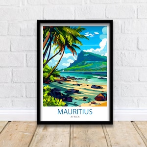 Mauritius Travel Print   Mauritius Poster | Mauritius | Mauritius Wall Art | Travel Print | Travel Poster | Mauritius Art | Mauritius Travel