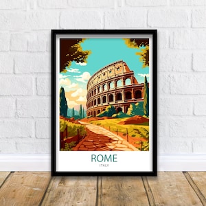 Rome Italy Travel Print  Rome Wall Decor Rome Poster Italy Travel Prints Rome Art Print Rome Illustration Rome Wall Art Italy Print