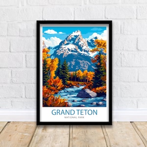 Grand Teton National Park Travel Print Wall Decor Wall Art Grand Teton Wall Hanging Home Décor Grand Teton Gift Art Lovers USA Art Lover