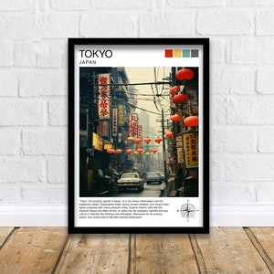 Tokyo Japan Travel Print  Tokyo Wall Decor Tokyo Poster Japan Travel Prints Tokyo Art Print Tokyo Illustration Tokyo Wall Art