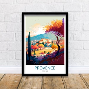 Provence France Travel Print  Provence Wall Decor Provence Home Living Decor Provence France Illustration Travel Poster Gift for Provence