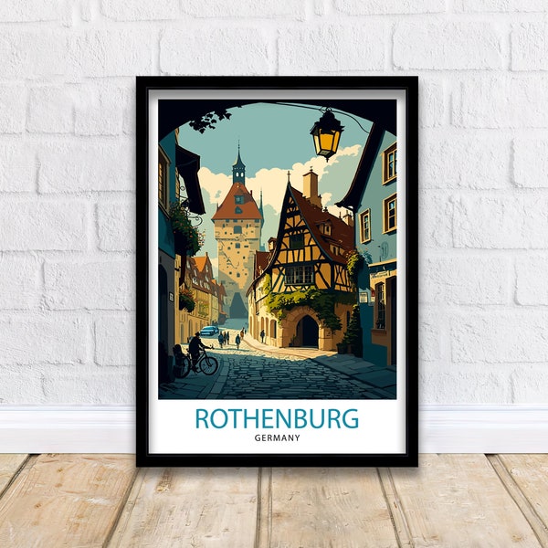 Rothenburg Travel Print Rothenburg Wall Art Rothenburg Illustration Rothenburg Travel Poster Rothenburg Germany Home Decor Rothenburg