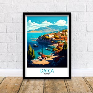 Datca Turkey Travel Print  Datca Wall Decor Datca Home Living Decor Datca Illustration Travel Poster Gift For Datca Turkey Datca Home Decor