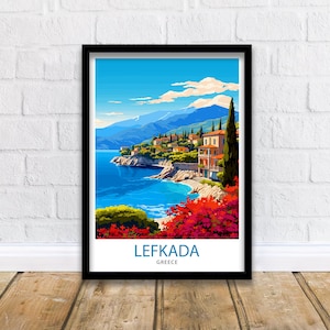 Lefkada Greece Travel Print  Lefkada Wall Decor Lefkada Poster Greece Travel Prints Lefkada Art Print Lefkada Illustration Lefkada Wall Art