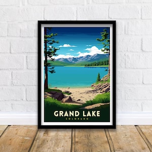 Grand Lake Colorado Travel Print| Colorado Wall Decor Grand Lake Poster Rocky Mountain Travel Prints Colorado Art Print Grand Lake