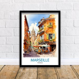 Marseille France Travel Print  Marseille Wall Decor Marseille Poster France Travel Prints Marseille Art Print Marseille Illustration