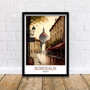 Bordeaux France Travel Print  Bordeaux Wall Decor Bordeaux Poster France Travel Prints Bordeaux Art Print Bordeaux Illustration Bordeaux
