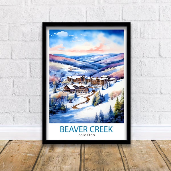 Beaver Creek Colorado Print Beaver Creek Decor Beaver Creek Poster Beaver Creek Art Beaver Creek Wall Art Gift for Skiing Fans Beaver Creek