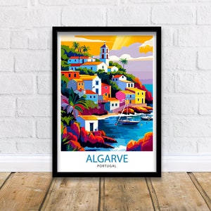 Algarve Portugal Travel Print  Algarve Wall Decor Algarve Poster Portugal Travel Prints Algarve Art Print Algarve Illustration Algarve Wall