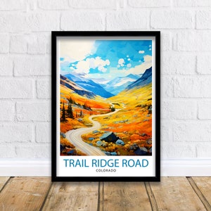 Trail Ridge Road Colorado Travel Print| Colorado Wall Decor Rocky Mountain National Park Mountain Landscape Art Colorado Scenic