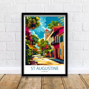 St Augustine Florida Travel Poster St Augustine Wall Decor St Augustine Print| Florida Travel Print St Augustine Art Print St Augustine