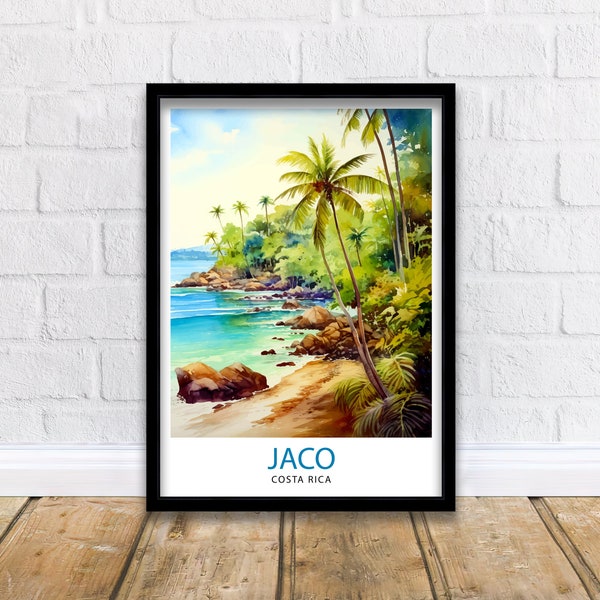 Jaco Costa Rica Print  Surf Paradise Art Tropical Beach Wall Art Jaco Beach Poster Costa Rican Coast Decor Pura Vida Lifestyle Illustration