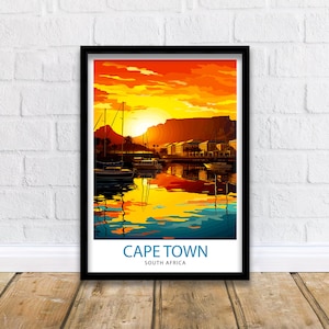 Cape Town South Africa Travel Print  Cape Town Wall Decor Cape Town Poster South Africa Travel Prints Cape Town Art Print Cape Town