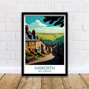 Haworth Yorkshire Travel Print  Haworth Wall Art Haworth Home Decor Haworth Illustration Yorkshire Travel Poster Gift For Haworth, England