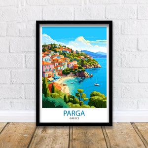 Parga Greece Travel Print  Parga Wall Decor Parga Poster Greece Travel Prints Parga Art Print Parga Illustration Parga Wall Art