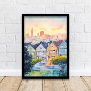 San Francisco Watercolor Painting  Art San Francisco Print Watercolor Cityscape Scenic SF Decor