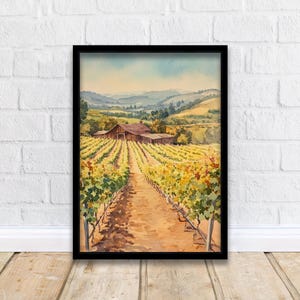 Sonoma County Watercolor Painting Wall Art Sonoma County Print California Wine Country Art Nature Lover Gift Watercolor Art Landscape