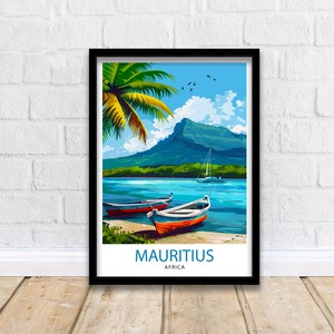 Mauritius Travel Print   Mauritius Poster | Mauritius | Mauritius Wall Art | Travel Print | Travel Poster | Mauritius Art | Mauritius Travel