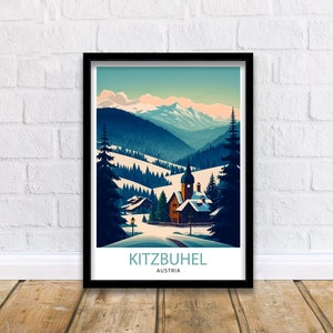 Kitzbuhel Austria Travel Print Kitzbuhel Wall Decor Kitzbuhel Poster Austria Travel Prints Kitzbuhel Art Print Kitzbuhel Illustration