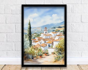 Andalucia Travel Poster Spain Landscape Art Andalucia Print Scenic Spanish Country Decor Iconic Alhambra Art
