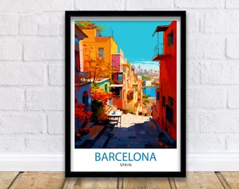 Barcelona Spain Travel Print  Barcelona Wall Decor Barcelona Poster Spain Travel Prints Barcelona Art Print Barcelona