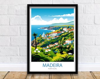 Madeira Portugal Impresión Madeira Decoración Madeira Cartel Madeira Arte Madeira Wall Art Regalo para los amantes de Madeira Madeira Home Decor
