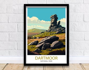 Dartmoor Travel Print  | National Park | Devon | Dartmoor Print | Landscape | Dartmoor Poster | Uk National Park | Dartmoor Wall Art