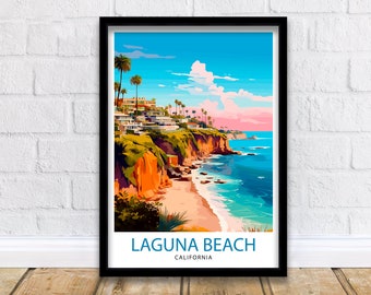 Laguna Beach California Travel Print| Laguna Beach Wall Decor Laguna Beach Poster California Travel Prints Laguna Beach Art Print Laguna
