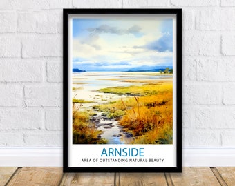 Arnside AONB Print  Area of Outstanding Natural Beauty Art Arnside Knott Poster Cumbria Coastline Wall Decor UK Nature Reserve Artwork