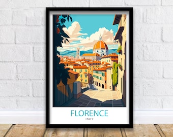 Florenz Italien Reiseposter: Stadtbild Kunstdruck