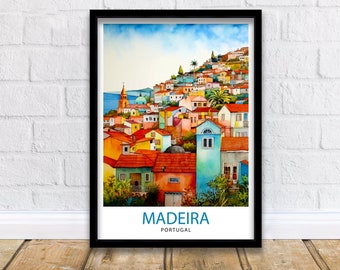 Madeira Portugal Impresión Madeira Decoración Madeira Cartel Madeira Arte Madeira Wall Art Regalo para los amantes de Madeira Madeira Home Decor