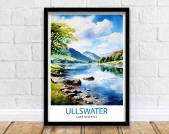 Ullswater Lake District reizen print Lake District muur decor Ullswater Home Living decor Ullswater illustratie reizen poster cadeau voor