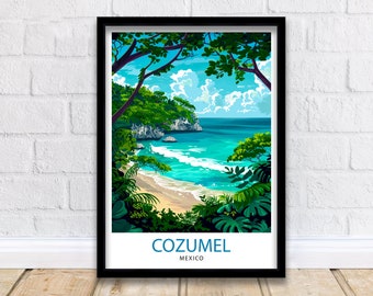 Cozumel Mexico Travel Print  Wall Art Cozumel Wall Hanging Home Décor Cozumel Gift Art Lovers Mexico Art Lover Gift Print Art