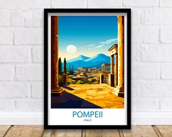 Pompeii Italy Travel Print  Pompeii Wall Decor Pompeii Poster Italy Travel Prints Pompeii Art Print Pompeii Illustration Pompeii Wall Art