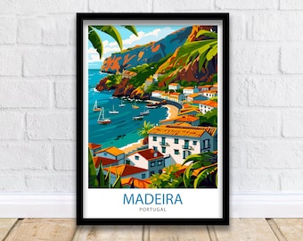 Madeira Portugal Impresión Madeira Decoración Madeira Cartel Madeira Arte Madeira Wall Art Regalo para los amantes de Madeira Madeira Home Decor