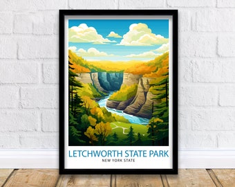 Letchworth State Park New York State Travel Print Nature Wall Decor Letchworth Poster New York Travel Prints Letchworth Art Print Letchworth