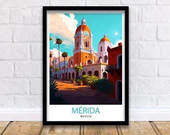 Merida Mexiko Reise Print Merida Wandkunst Merida Home Dekor Merida Illustration Print Mexiko Reise Poster Geschenk für Merida Liebhaber